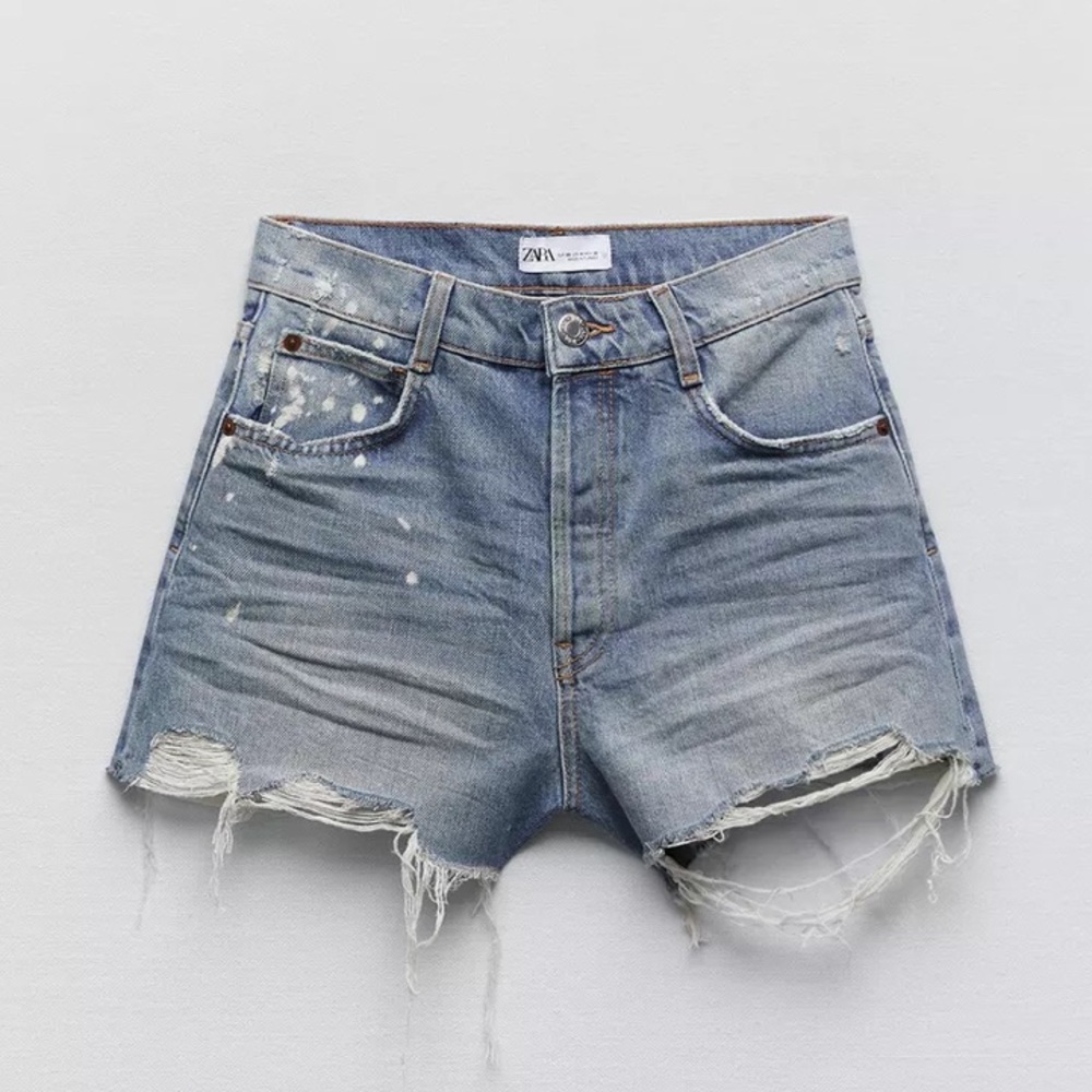 Zara Distressed Denim Shorts